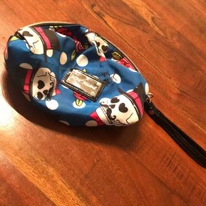 Betsey Johnson puffy skull wristlet